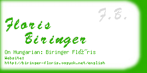 floris biringer business card